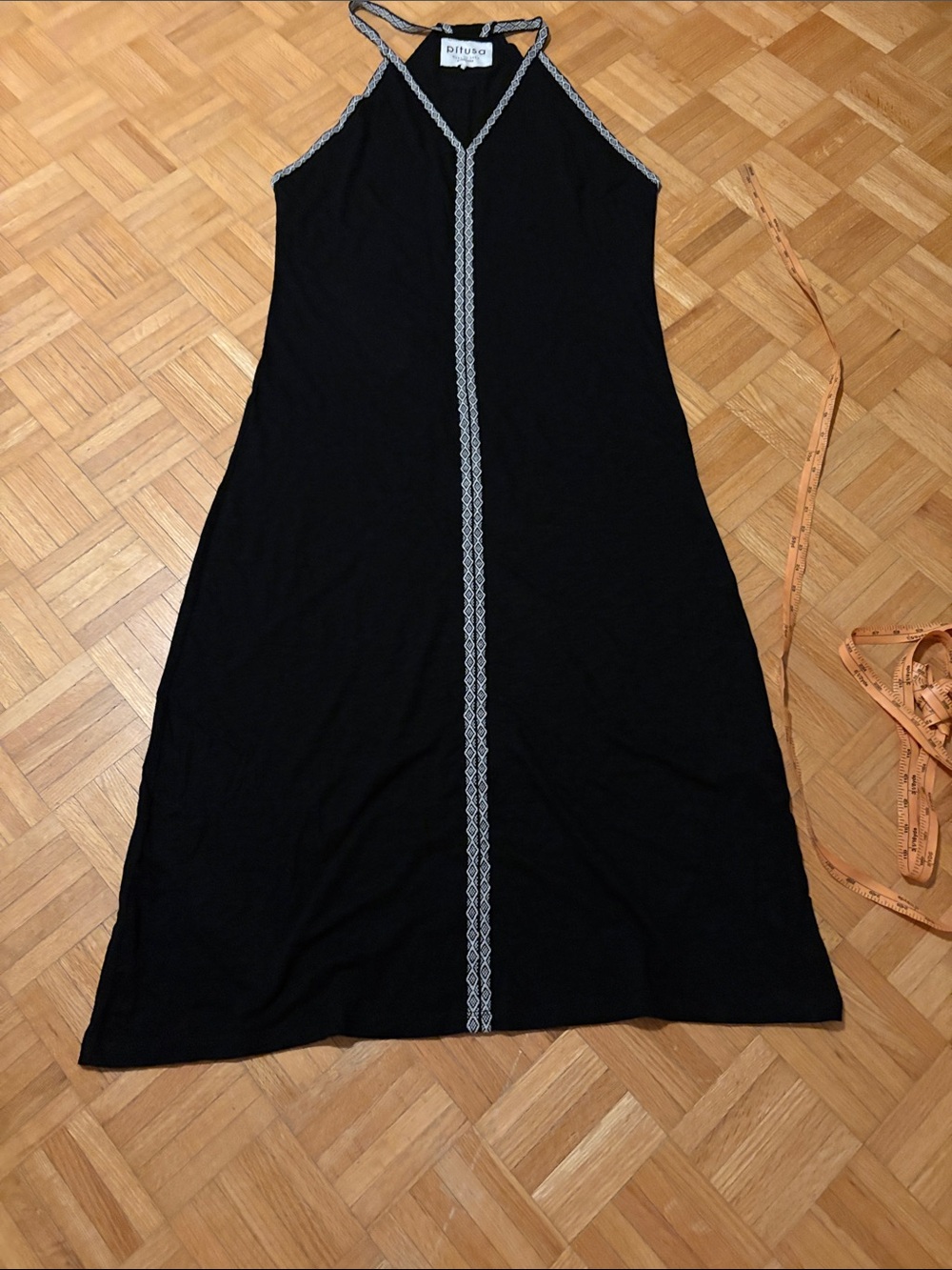 Pitusa Black  Maxi Dress with Contrasting Trim